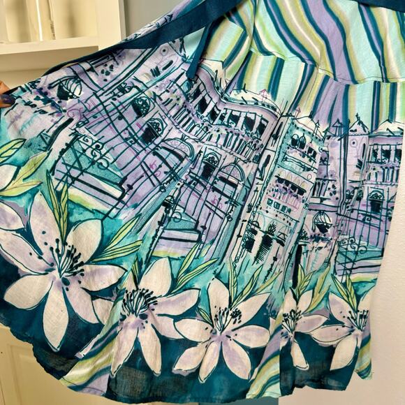 Rabbit Rabbit Rabbit Designs Vintage Blue Scenery Fit to Flare Short Dress 8 - Picture 8 of 12